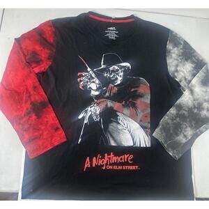 Freddy Krueger Shirt Nightmare on Elm Street  Vtg  90es Long Sleeve  XL T-Shirt